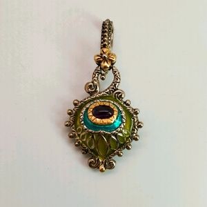 Barbara Bixby Amethyst Feather Peacock Charm